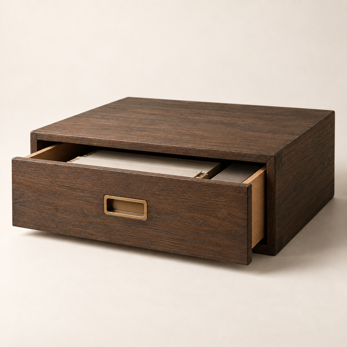 Archive Document Chest detail showing sliding drawer and simple handle
