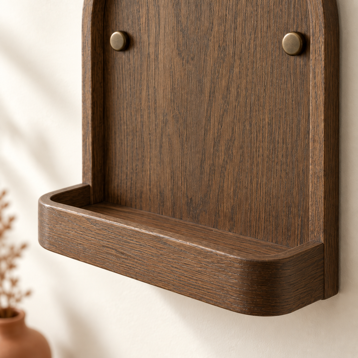 Arcwell Entry Shelf detail showing arched shelf and front ledge