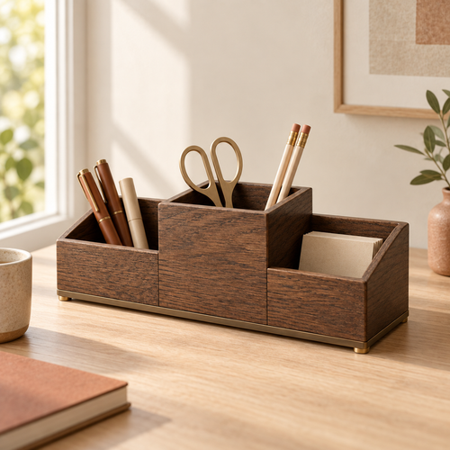 Axis Desk Organizer shown in a writing desk